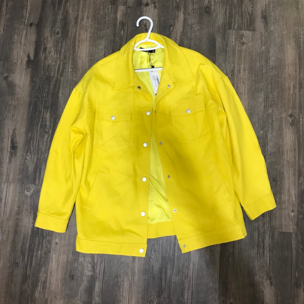 Oversized yellow utility jacket